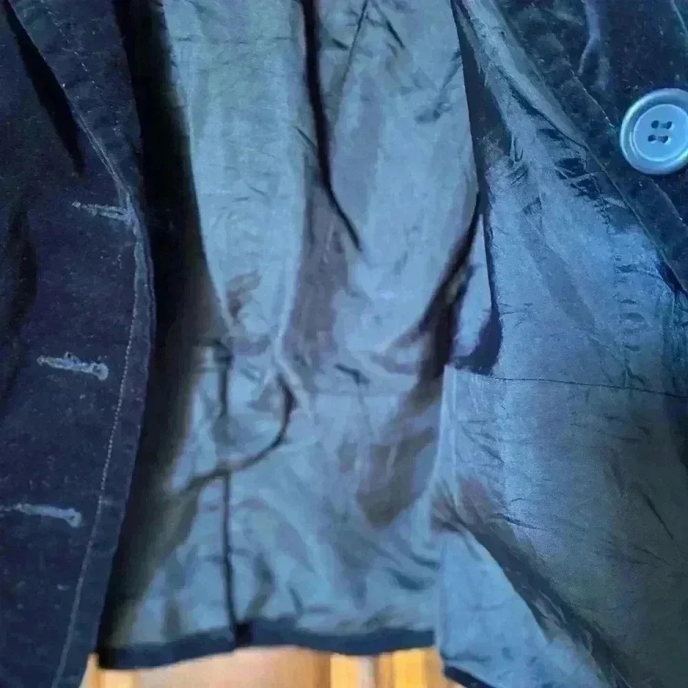 G.H. Bass &Co. Stretch Black Velvet  Blazer Size S - Picture 10 of 11